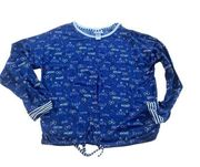 Harry Potter size large loungewear blue long sleeve shirt owls and glasses