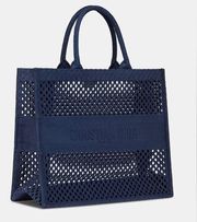 DIOR Large Blue Mesh Embroidery Book Tote