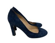 Diane von Furstenberg Womens Size 7 Classic Pumps Heels Navy Suede Round Toe