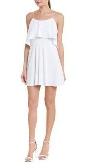 Alice + Olivia  $295 White Flounce Layered Ruffle Mini Dress