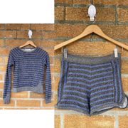 T By Alexander Wang 2 piece  Top Blue Striped Long Sleeve Sweatshirt XS