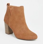 Faux Suede Perforated Back Bootie