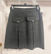 NWT Vintage Tracy Evens Wool-Like Charcoal Gray Preppy Skirt