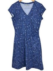 Athleta Nectar Blue Faux Wrap Jersey Athleisure Activewear Dress size Medium