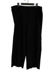 Eileen Fisher Pants 2X Black Womens Wide Leg Cropped Stretch High Rise Pull On