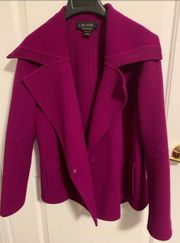 Wool Angora Blend Cape Collar  Black Label Jacket Size