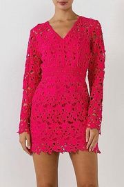 Long Sleeve Lace Mini Dress