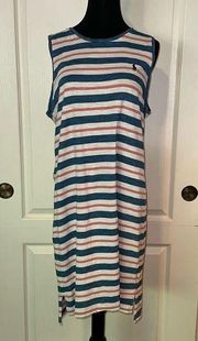 POLO BLUE & PINK SUMMER STRIPE TANK DRESS