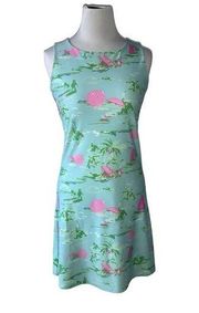 ALL FOR COLOR LADIES MULTI COLOR SLEEVELESS MIDI BEACH THEMED DRESS SIZE SMALL