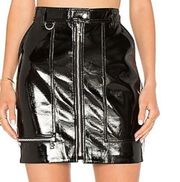 Bardot pebbled patent leather shiny mini skirt