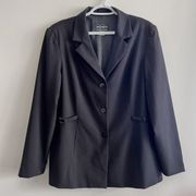 Vintage Requirements Stretch Black Fully Lined Blazer Jacket ~ Size 14