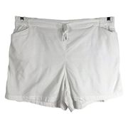 Lane Bryant Plus Size 26 28 Shorts White Elastic Waist Drawstring High Rise 1569