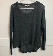 Tokyo Darling Dark Gray Hi-Low Pullover Sweater