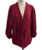 Maurices Women Size XXL Maroon Blazer Ruched 3/4 Sleeve (7-747)