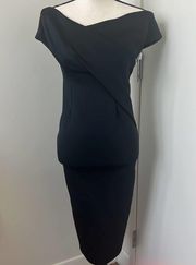 RIVER ISLAND Off The Shoulder Sleeveless Midi Dress In Black size 6