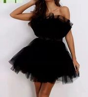 Black  Tulle Dress with Satin Bow
