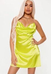 Missguided x playboy silky dress NWOT satin gold chain 8