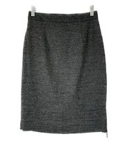 Halogen Knit Pencil Skirt Grey Exposed Side Zipper Nordstrom Straight Women’s 6