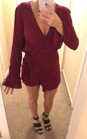 Crimson Long Sleeve Romper