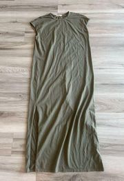 Marine Layer M Taylor Organic Cotton Olive Green Maxi Dress