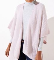 Loft Pointelle Open Front Kimono Sweater Wrap Pink Purple XS/S
