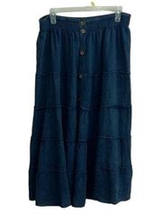 Mlle Gabrielle large button down midi skirt