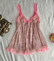 Victorias Secret pink coquette mesh babydoll