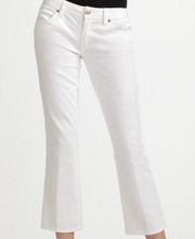 Tory Burch white cropped slim boot jeans