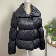 Black Puffer Jacket, Down, Size Medium