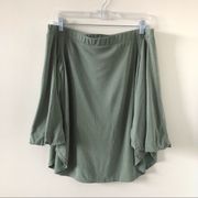 Soprano Off the Shoulder Cupro 3/4 Sleeve Knit Top Sage Green Size Small