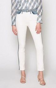 Joie Gracelyn White Blue Side Stripe Two-Tone High Rise Skinny Jeans Size 26