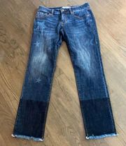 CABI 3937 Slim Boyfriend Fray Hem Stretch Denim