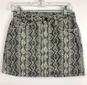 Blank NYC The Jane Snake Print Denim Mini Skirt