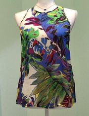 MILLY Tropical Silk Sleeveless Blouse Tank 4