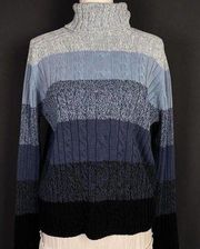 Marsh landing blue and black turtlenevk sweater