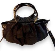 Lulu Guinness Black Tie Evening Bag Purse with Gold Embellishments, 5 pockets!