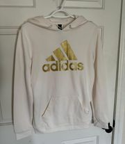 Adidas Chalk White/Metallic Gold  Pullover Hoodie