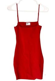 Red Back-Cut-Out Mini Dress