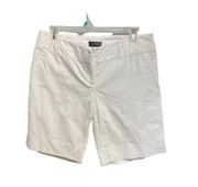 ,Women’s Bermuda White Shorts,Size 8,belt loops,97% cotton,3% spandex