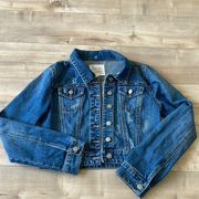 THREAD & SUPPLY BLUE CROPPED DENIM JACKET Sz M