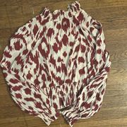 Boutique Crimson and White Long Sleeve Blouse!