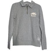 Roots Gray Cooper Quarter Zip Polo Sweatshirt XS