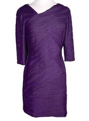 Donna morgan Asymmetrical Neckline Directional Pintuck Stitched Bodycon Dress