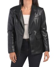 Faux Leather Blazer