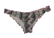 Victoria's Secret  Cheeky White Black Pink Pattern Lettuce Hem Bikini Large