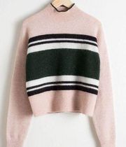 & Other Stories Striped Mock Neck Sweater