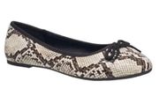 New French Connection Diana Bow Detail Snake Print Ballet Flats 6