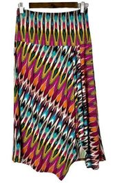 Boutique Jennie & Marlis Colorful A-Line Midi Stretch Skirt S