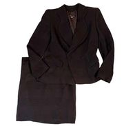 VTG 90’s Giorgio Armani Black Label 42 8 10 Skirt Power Suit Silk Navy Blue Gray