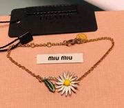 Miu Miu Daisy bracelet gold luxury designer jewelry prada owned floral rare​​​